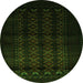 Square Southwestern Green Country Rug, tr2401grn