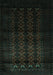 Machine Washable Southwestern Turquoise Country Area Rugs, wshtr2401turq