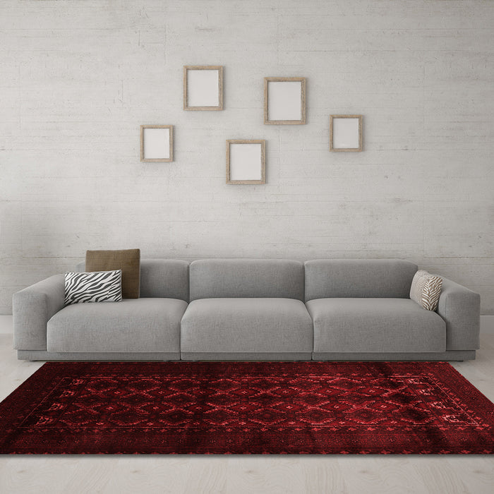 Country Red Washable Rugs