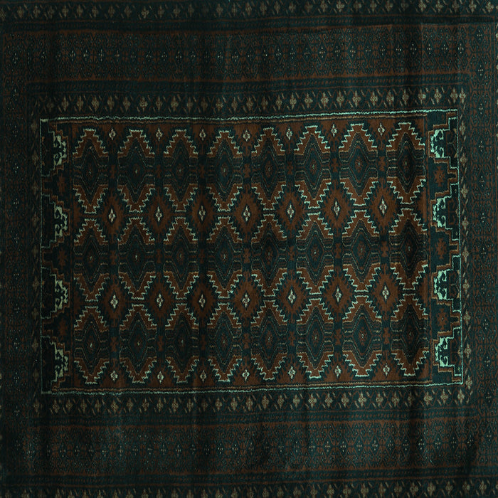 Square Southwestern Turquoise Country Rug, tr2401turq