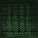 Square Southwestern Emerald Green Country Rug, tr2401emgrn