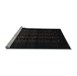Sideview of Machine Washable Southwestern Light Blue Country Rug, wshtr2401lblu