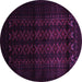 Round Southwestern Purple Country Rug, tr2401pur