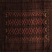 Square Southwestern Brown Country Rug, tr2401brn