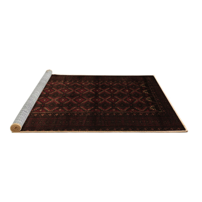 Sideview of Machine Washable Southwestern Brown Country Rug, wshtr2401brn