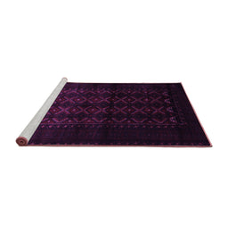 Sideview of Machine Washable Southwestern Purple Country Area Rugs, wshtr2401pur