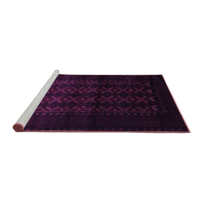 Sideview of Machine Washable Southwestern Purple Country Area Rugs, wshtr2401pur