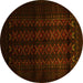 Round Southwestern Yellow Country Rug, tr2401yw