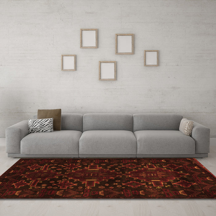 Machine Washable Persian Orange Traditional Area Rugs in a Living Room, wshtr2402org