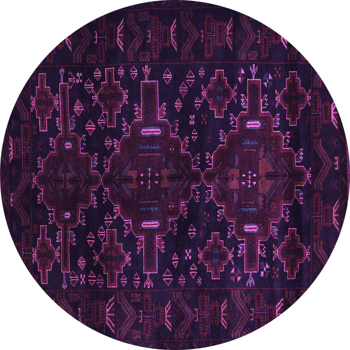 Round Persian Purple Traditional Rug, tr2402pur