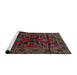 Sideview of Machine Washable Traditional Deep Red Rug, wshtr2403