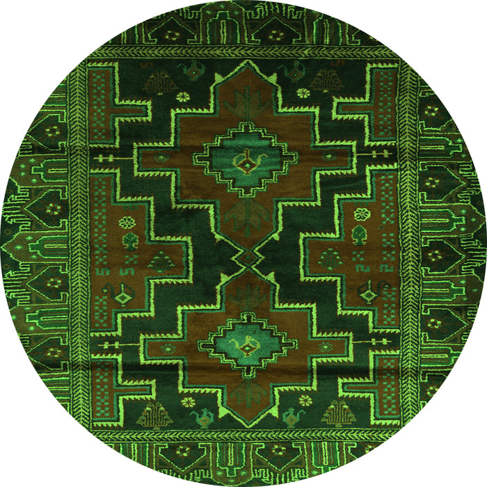 Square Persian Green Traditional Rug, tr2403grn