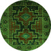 Square Persian Green Traditional Rug, tr2403grn