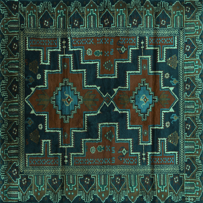 Square Persian Turquoise Traditional Rug, tr2403turq
