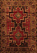 Serging Thickness of Machine Washable Persian Orange Traditional Area Rugs, wshtr2403org