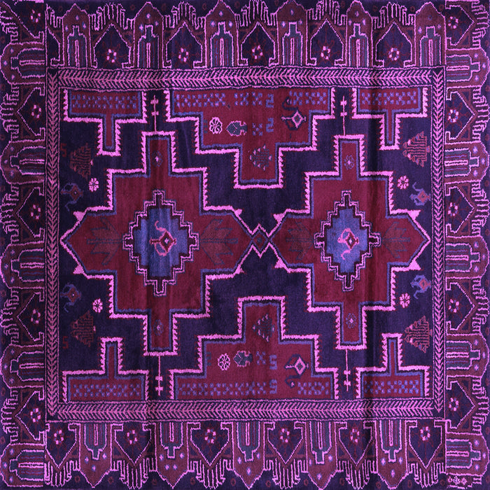 Square Machine Washable Persian Purple Traditional Area Rugs, wshtr2403pur