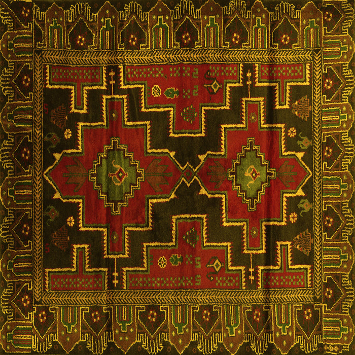 Square Persian Yellow Traditional Rug, tr2403yw