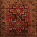 Serging Thickness of Persian Orange Traditional Rug, tr2403org