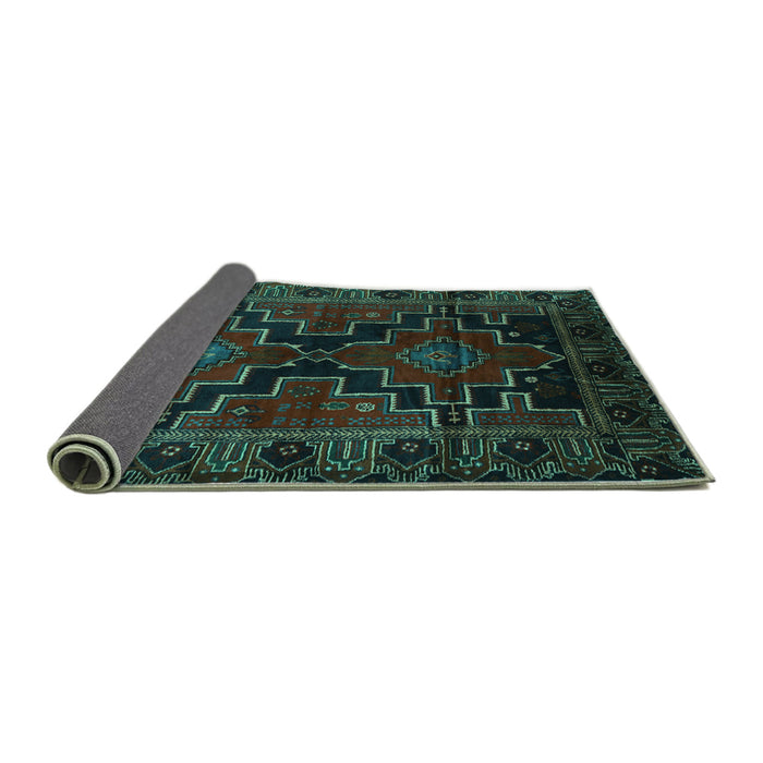 Sideview of Persian Turquoise Traditional Rug, tr2403turq