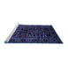 Sideview of Machine Washable Persian Blue Traditional Rug, wshtr2403blu