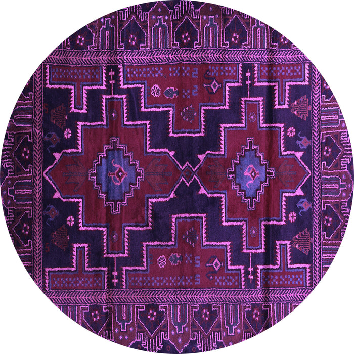 Round Persian Purple Traditional Rug, tr2403pur