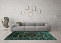 Machine Washable Persian Turquoise Traditional Rug, wshtr2403turq