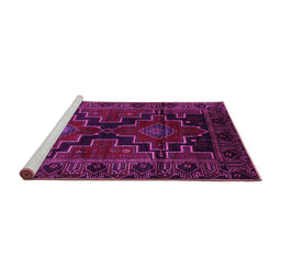 Sideview of Machine Washable Persian Pink Traditional Rug, wshtr2403pnk