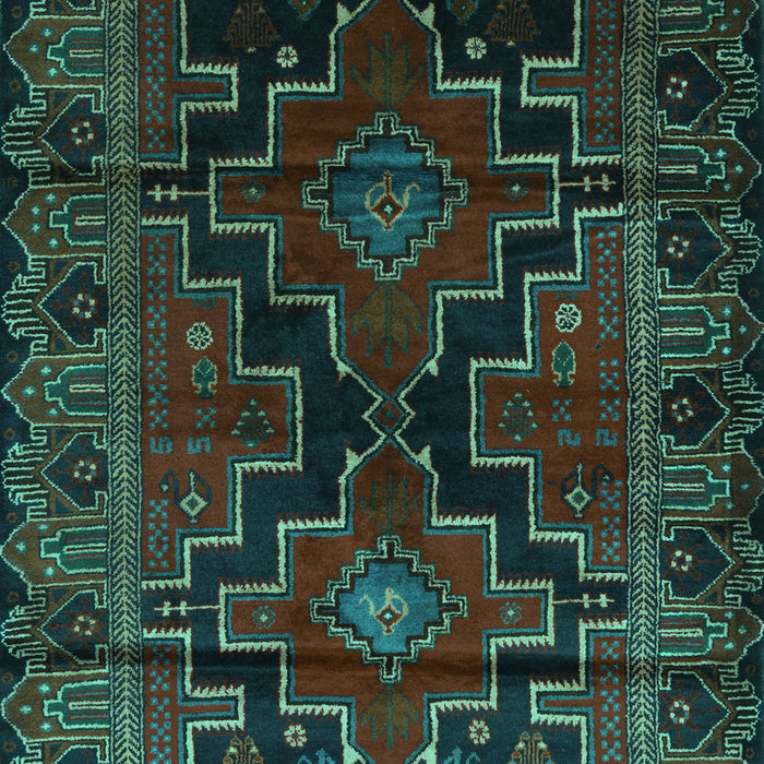 Machine Washable Persian Turquoise Traditional Area Rugs, wshtr2403turq