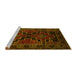 Sideview of Machine Washable Persian Yellow Traditional Rug, wshtr2403yw