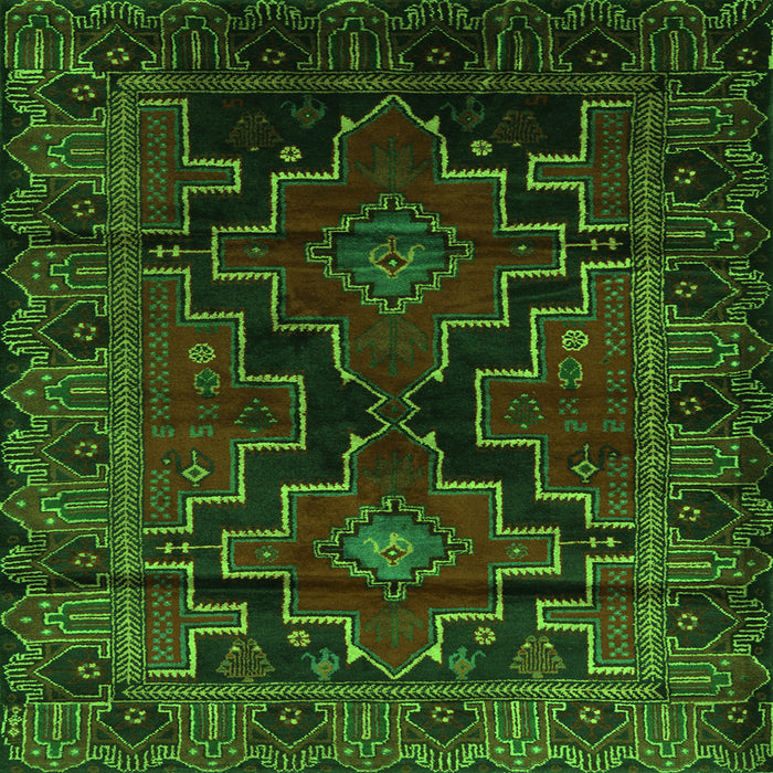 Serging Thickness of Persian Green Traditional Rug, tr2403grn