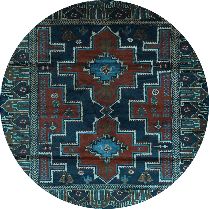Round Persian Light Blue Traditional Rug, tr2403lblu