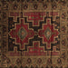 Square Persian Brown Traditional Rug, tr2403brn