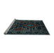 Sideview of Machine Washable Persian Light Blue Traditional Rug, wshtr2403lblu