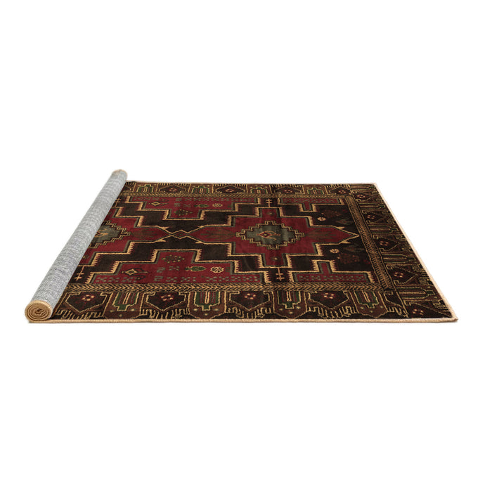 Sideview of Machine Washable Persian Brown Traditional Rug, wshtr2403brn
