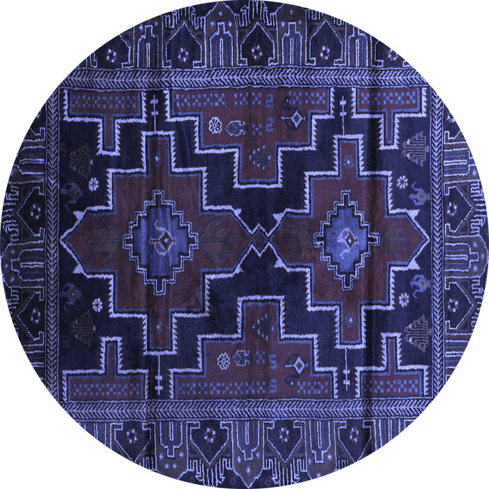 Round Persian Blue Traditional Rug, tr2403blu