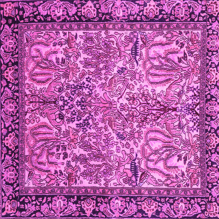 Square Machine Washable Persian Pink Traditional Rug, wshtr2404pnk