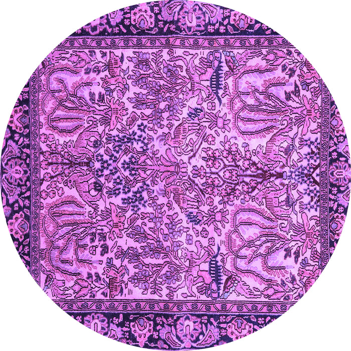 Round Persian Purple Traditional Rug, tr2404pur