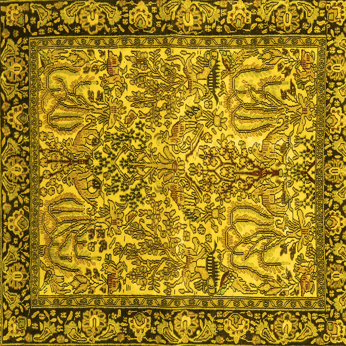 Square Persian Yellow Traditional Rug, tr2404yw