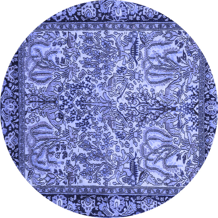 Round Persian Blue Traditional Rug, tr2404blu
