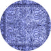 Round Persian Blue Traditional Rug, tr2404blu