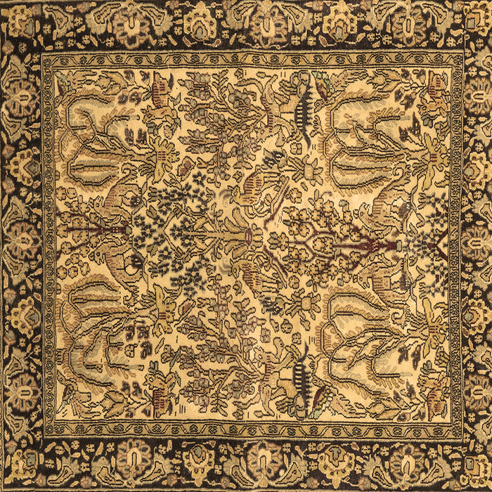 Square Persian Brown Traditional Rug, tr2404brn