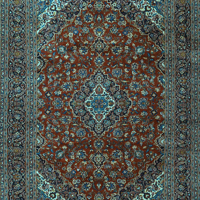 Machine Washable Persian Light Blue Traditional Rug, wshtr2405lblu