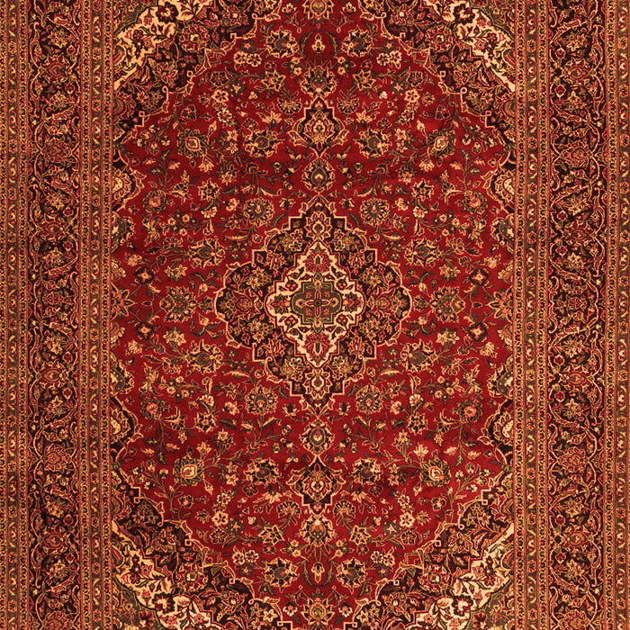 Serging Thickness of Machine Washable Persian Orange Traditional Area Rugs, wshtr2405org