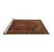 Sideview of Machine Washable Persian Brown Traditional Rug, wshtr2405brn