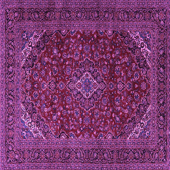 Square Machine Washable Persian Purple Traditional Area Rugs, wshtr2405pur
