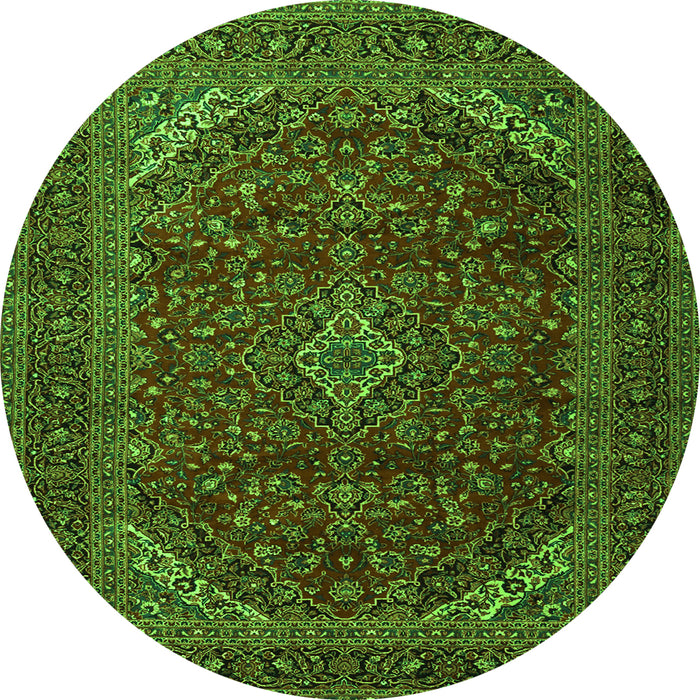 Machine Washable Persian Green Traditional Area Rugs, wshtr2405grn