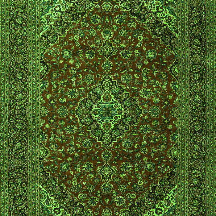 Serging Thickness of Machine Washable Persian Green Traditional Area Rugs, wshtr2405grn