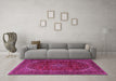 Machine Washable Persian Pink Traditional Rug in a Living Room, wshtr2405pnk