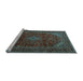 Sideview of Machine Washable Persian Light Blue Traditional Rug, wshtr2405lblu