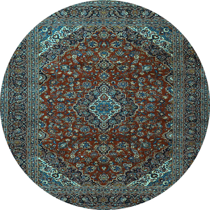 Round Persian Light Blue Traditional Rug, tr2405lblu